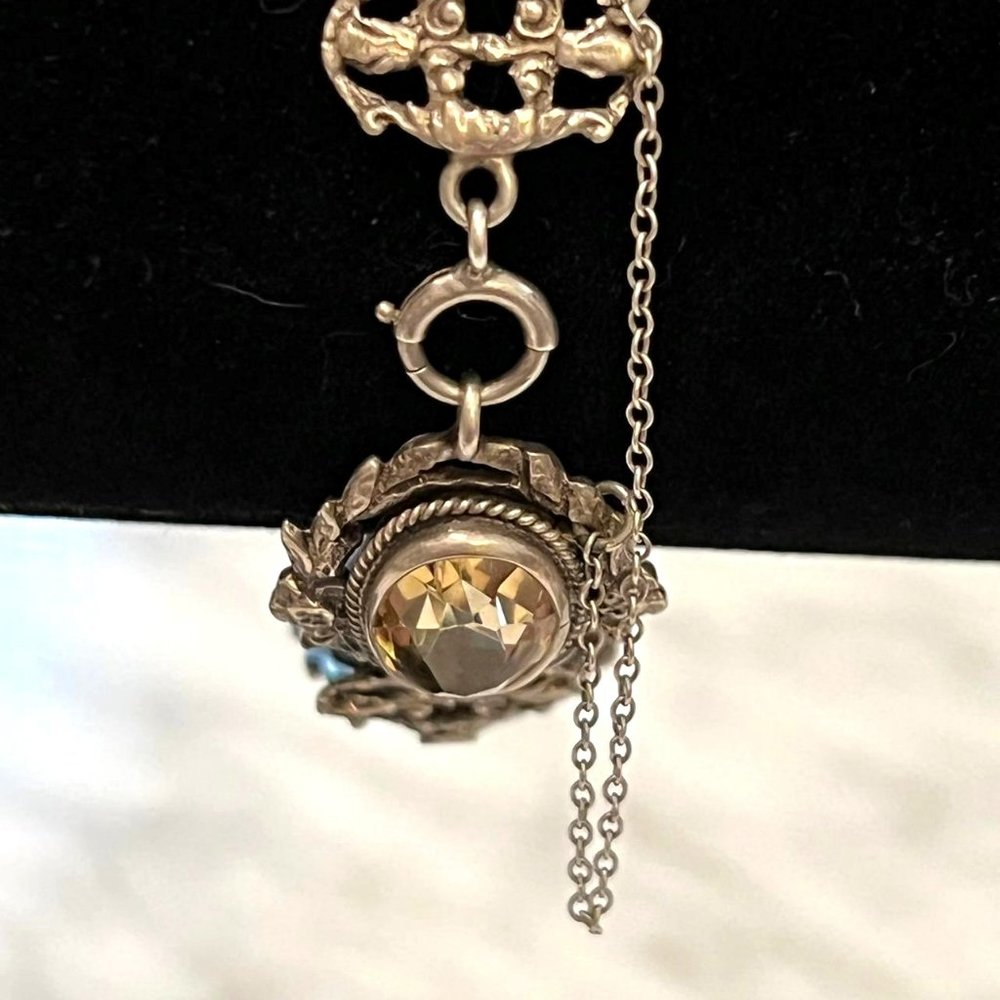 Lovely Delicate and Intricate Signed Sterling Citrine and Floral Peruzzi… - Picture 4 of 9